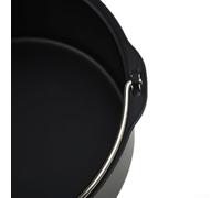 BlissfulAbode Plaque de cuisson ronde pour friteuse à air comprimé - En acier au carbone - Non résistant à la chaleur jusqu'à 280 degrés Celsius - Avec poignées pour une manipulation facile (15,2 cm)