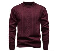 BlissfulAbode Pull tricoté chaud à col rond pour homme L-3XL | Tissu tricoté chaud, col rond, style de couleur unie, tailles L-3XL, essentiel pour l'automne et l'hiver