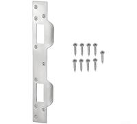 BlissfulAbode Renfort de plaque de verrouillage en acier avec double trou de montage pour extérieur pour panneaux d'impact pour éviter les dommages et les mauvais alignements du cadre de porte (blanc)