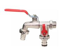 BlissfulAbode Robinet d'eau en laiton à sortie simple ou double de 1,27 cm pour irrigation de jardin, robinet d'extérieur antigel et anti-fuite avec entrée de 1,9 cm et double sorties