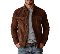 BlissfulAbode Veste d'été décontractée à manches longues en daim pour homme | Sensation de daim doux, polyester respirant, tenue décontractée d'été, poche utilitaire, fermeture boutonnée sur le devant