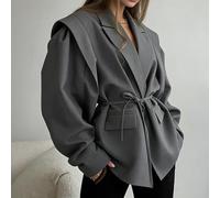 BlissfulAbode Veste en polyester pour femme, col en V, coupe ample | Matériau en polyester doux, ample pour un confort optimal, adapté pour le printemps et l'automne, facile d'entretien