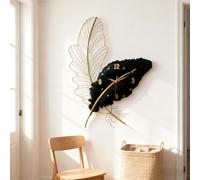 Blissio Plume Décorer Horloge Murale 3D Grande Horloge Murale De Grande Montres Mur, Horloges Murale Silencieuse, Décor Parfait pour la Maison