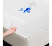 BlissLo Housse de matelas imperméable pour lit simple (90 x 190 + 30 cm), super douce, anti-punaises de lit et anti-acariens avec fermeture éclair (blanc)