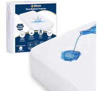 Blisslo Protège-matelas imperméable en coton éponge super absorbant, hypoallergénique, lavable, respirant - 160 x 190 x 30 cm