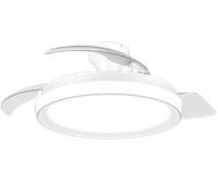 Philips Bliss Ventilateur de Plafond Pales Rétractables et LED, 3 Pales, Envergure 106 cm, 4500 Lumens, Lumière Blanche Ajustable 3000 à 6500 K, Variable jusqu'à 5%, Télécommande, Blanc scintillant