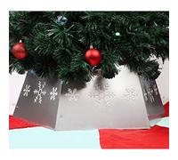 Blissun Bague en métal pour Sapin de Noël avec Flocon de Neige imprimé, Jupe en Saule pour décoration de Sapin de Noël (Argent)