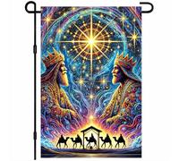 BlissYard Drapeau de jardin religieux trois mages Jésus Nativité 30,5 x 45,7 cm Bannière saisonnière d'extérieur double face Décoration d'intérieur chrétienne pour filles ou garçons Cadeaux Décrations