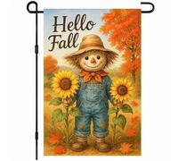 Blissyard Drapeaux de jardin 30,5 x 45,7 cm pour Halloween, drapeau de jardin double face, épouvantail d'automne, tournesol, citrouille, panneau extérieur, décoration saisonnière pour porche, pelouse