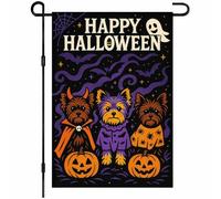 Blissyard Drapeaux de jardin de 30,5 x 45,7 cm pour Halloween, drapeau d'automne pour extérieur, vertical, double face, chien citrouille, bannière de vacances en plein air, drapeau de cour pour maison