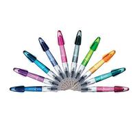 Blister 1 stylo plume PLUMIx inclus 2 cartouches courtes internationales bleue. Couleurs aléatoires