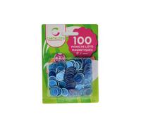 Blister 100 pions de loto magnetique Bleu 17 mm - Jetons aimantes - Marquage carton grille loto bingo - Accessoire Jeu et carte