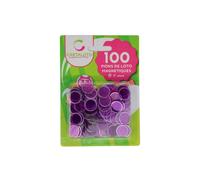 Blister 100 pions de loto magnetiques Violet - Fluo et transparent - Jetons aimantes pour carton - Set accessoire joueur + carte