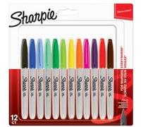Sharpie marqueurs indélébiles | pointe fine | assortiment de couleurs à encre permanente | Lot de 12