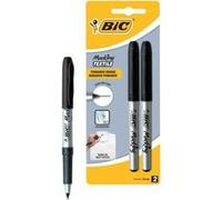 BIC Marqueur permanent tissus Marking Ultra Fine 0,6 mm, séchage rapide - Noir, Blister de 2