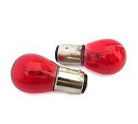 Blister 2 lampes halogènes PR21 / 5W BAW15D asymétrique 12V 21 / 5W couleur rouge Compatible avec Philips 12495 CP