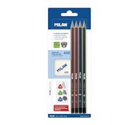 Blister 4 crayons graphite triangulaires + gomme à effacer 430