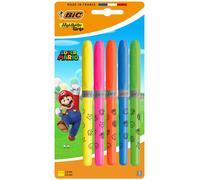 Blister 5 surligneurs BIC Pointe Biseautée Super Mario