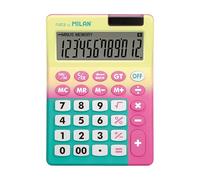 Blister Calculatrice 12 Chiffres Sunset Jaune - Rose MILAN®