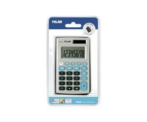 Blister calculatrice 8 chiffres avec étui, gris-bleu