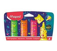 Blister carton 4 mini surligneurs Maped Pocket Pixel Party Multicolore G