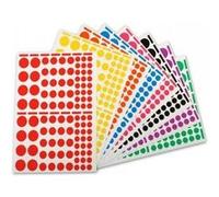 APLI Gommettes enlevables rondes – tailles et couleurs assorties – 18 feuilles