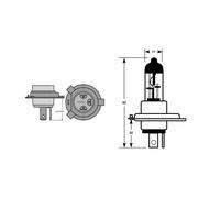 Blister De 2 Ampoules Osram 12V X-Racer H4 12V 60/55W P43T