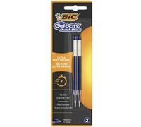 BIC Gel-ocity Quick Dry Recharges Stylo Gel Pointe Moyenne (0,7 mm) - Bleu, Blister de 2