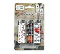 Blister de 3 briquets électroniques décor Paris - Rechargeables