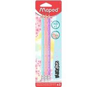 Maped Crayons à papier Black Peps – Pastel multicolore – Blister de 3 – G
