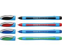 Blister De 4 Stylos À Bille Large Noir/Rouge/Bleu/Vert