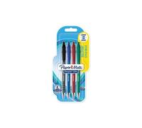 Paper Mate Flexgrip Ultra stylo bille rétractable | pointe moyenne (1,0 mm) | couleurs assorties | lot de 4