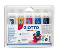 GIOTTO Blister de 5 tubes de gouache 21 ml, coloris assortis primaires