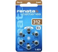 Blister de 6 Pile auditive ZA312 Zinc Air 0% Mercury 1,45V