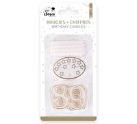 Blister de 8 Bougies + 10 Chiffres avec Socle en Plastique