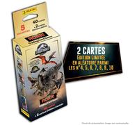 Panini Jurassic World 4 Trading Cards Game Blister 5 Pochettes + 2 Cartes édition limitée