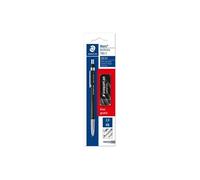 Staedtler Mars Technico, Porte-mine noir de 2 mm avec indication de degré réglable pour artistes et professionnels, Étui blister avec 1 porte-mine et 1 gomme Rasoplast noire, 780 C BKP6