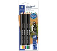 Blister Staedtler De 6 Crayons, Un De Chaque Couleur (Blanc, Jaune, Rouge, Bleu, Vert Et Noir)