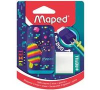 Maped Taille-crayons Connect Pixel Party – 2 trous avec gomme – Multicolore G