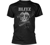 Blitz - Voice of A Generation - New 0 Black T Shirt Punk, Oi Black Manches Courtes(Large)