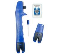 BLITZSCHÄRFER Set de 4 pièces aiguiseur de couteaux affûteur de couteau portable aiguiseur de ciseaux Blitzschärfer Miniblitz Aiguiseur Céramique plaquettes de rechange en carbure manuel et portable