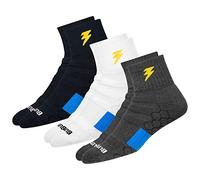 BLITZSOX Hi-Tech Performance Athlétique Chaussettes de Sport Quart de longueur Pour Homme Femme (Course à Pied, Tennis, Exercice et remise en forme), Lot de 3, Taille: 38-42