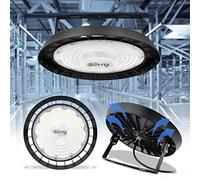 Blivrig 100W Lampe Atelier LED UFO 6500K Blanc Froid avec Support, 10000LM Suspension Luminaire Industriel IP65 Imperméable, 144 LED Haute Baie, Spot Eclairage de Plafond, pour Entrepôt, Usine