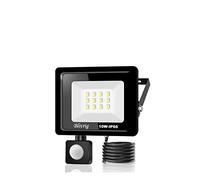 Blivrig 10W Projecteur LED détecteur de mouvement,1000LM Projecteur LED Exterieur Avec Detecteur Blanc Froid (6000K) Imperméable IP66 Projecteur LED exterieur de sécurité pour, garage, couloir