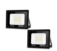 Blivrig 【2PCS 30W projecteur exterieur led 3000LM IP66 Imperméable spot led exterieur Super Brillant Eclairage Extérieur Blanc Chaud(3000k) Sécurité spot led pour stades, usines, Parking, garage