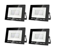 Blivrig 30W Projecteur LED Extérieur Eclairage Extérieur LED,spot led exterieur IP66 Imperméable, pour terrains de jeux, stades, usines, Parking, garage, jardin Sans Détecteur (Blanc Froid, 30W-4PCS)