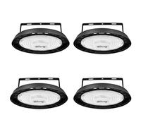 Blivrig 4PCS 100W Lampe Atelier LED UFO 6500K Blanc Froid avec Support, 10000LM Suspension Luminaire Industriel IP65 Imperméable, 144 LED Haute Baie, Spot Eclairage de Plafond, pour Entrepôt, Usine