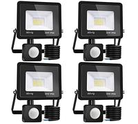 Blivrig 4PCS 20W Projecteur LED détecteur de mouvement,2000LM Projecteur LED Exterieur Avec Detecteur Blanc Chaud(3000K) Imperméable IP66 Projecteur LED exterieur de sécurité pour, garage, couloir