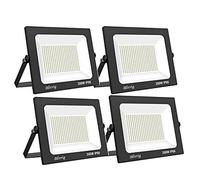 Blivrig 4PCS 300W Spot LED Extérieur Blanc Froid 6500K, 30000LM Projecteur LED Exterieur IP66 Imperméable, Eclairage LED, pour Terrasse, Patio, Chemins, Stades, Usines, Parking, Garage, Jardi