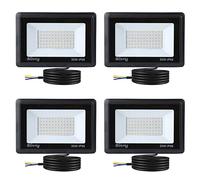 Blivrig 4PCS 50W Projecteur LED Extérieur, Blanc Froid 6000K, 5000LM Projecteur Exterieur, IP66 Imperméable Phare Mur, pour Terrasse, Patio, Chemins, Garage, Jardi